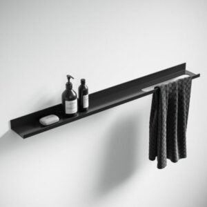 Minimalist Wall-Mounted Bathroom Shelf with Towel Bar