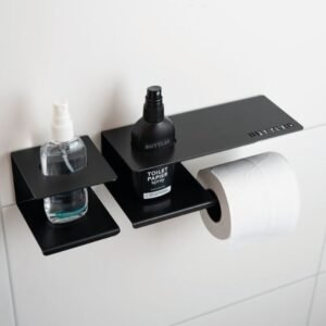 BUTTLER™ - Wall-Mounted Toilet Paper Holder with Spray & Sanitizer Shelf