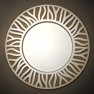 Zebra-Inspired Round Wall Mirror