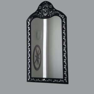 Elegant Black Ornate Wall Mirror with Decorative Frame