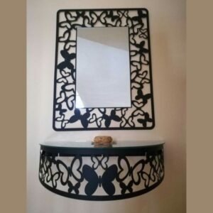 Butterfly Elegance Mirror & Wall Shelf Set