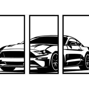3D Wall Art – Modern Wooden Décor with Custom Sports Car Design