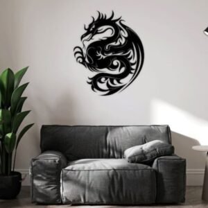 Tribal Dragon Wall Art – Metal Wall Decor