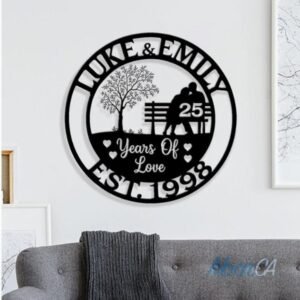 Personalized 25th Anniversary Metal Wall Art