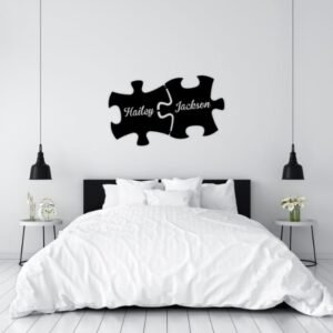 Personalized Puzzle Piece Wall Art for Couples