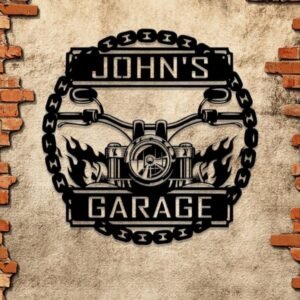 Custom Motorcycle Garage Metal Sign